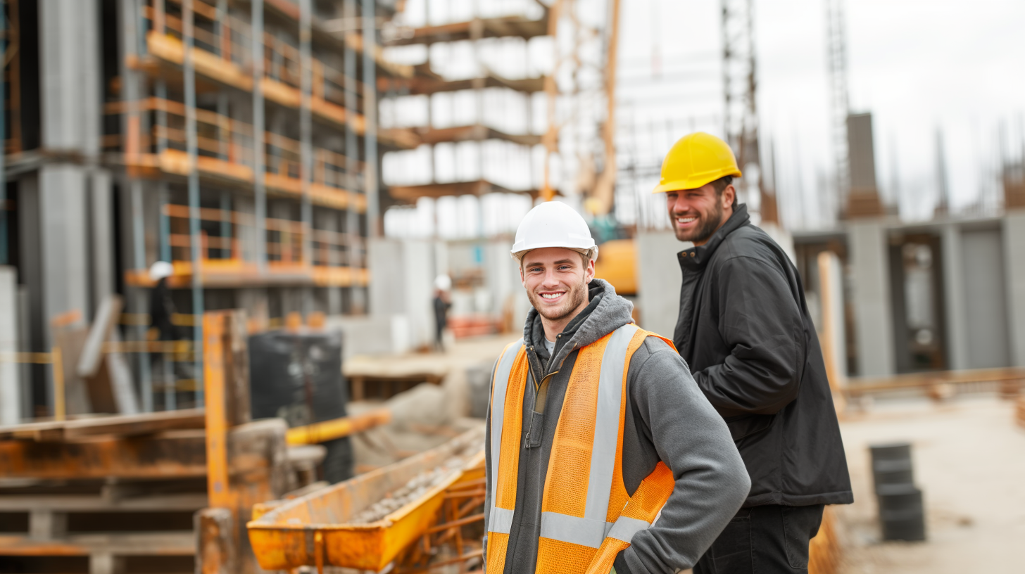 Professional labourers working on construction projects